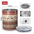 thumbnail image 4 of 12oz Coffee Tumblers Red and Brown Christmas Pattern Stainless Steel Vacuum Insulated Travel Tumbler Coffee Cups Mug with Lid and Straw with Cleaning Brush for Cold & Hot Drinks, 4 of 5