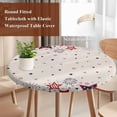 thumbnail image 3 of Red Blue Star 4th of July Round Tablecloth 45-54 Inch Round Fitted Table Cloth with Elastic Edge, Independence Day Fireworks Rustic Waterproof Table Cover Protector for Outdoor Picnic Party Dining, 3 of 6