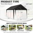 thumbnail image 2 of Kimunuk 10' x 20' Canopy Replacement Cover, Outdoor Portable Carport Replacement Canopy with Ball Bungees for Car Garage Shelter Tent Party Tent, Gray ,Frame is Not Included, 2 of 6