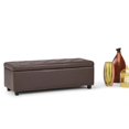 thumbnail image 2 of Simpli Home Banc de Rangement en Similicuir Hamilton Brun Chocolat, 2 of 7