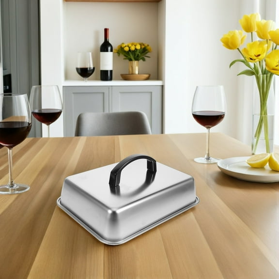 Milisten Stainless Steel Rectangular Basting Cover Cheese Melting Dome for Home Cooking Kitchen Use
