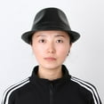 thumbnail image 2 of Sombrero de tarta de Cerdo BLESIY material cuero Vintage Sombrero Fedora unisex, 2 of 8