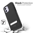 thumbnail image 6 of CoverON Apple iPhone 12 / iPhone 12 Pro Case (6.1"), Slim Metal Kickstand Rugged Dual Layer Cover, Black, 6 of 7