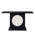 thumbnail image 5 of VELOVE Modern Black Console Table with Gold Accent - Luxury Entryway Sofa Table with Circular Metal Art Decor for Living Room, Hallway, 5 of 14