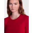 thumbnail image 4 of No Boundaries Ribbed Crewneck Tee with Long Sleeves, Women's & Women's Plus XXS-4X, 4 of 5