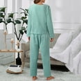 thumbnail image 4 of XIAONU Women's Casual Pajama Set Cotton Long-Sleeve Top & Pants Sleepwear Fall Winter Soft Warm Homewear, 4 of 7