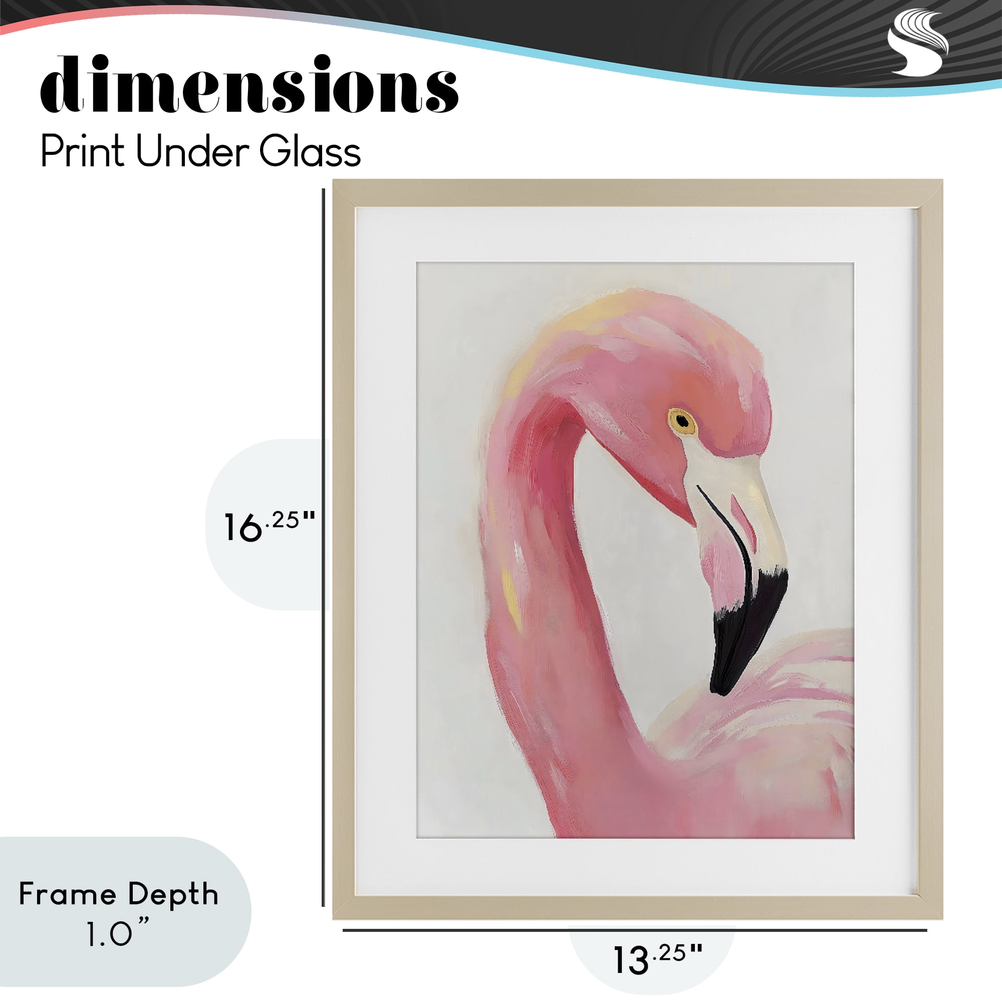 Stupell Industries Serene Pink Flamingo Portrait Birch Framed Print Under Glass, design by The Prints Vibe