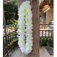 thumbnail image 4 of Leis hawaianos YONGSHENG 4 piezas blancos con hojas verdes para fiesta de graduación, 4 of 5
