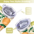 thumbnail image 5 of 40oz Yellow Lemon Pattern Stainless Steel Flip Straw Tumbler Spill Proof Travel Cup Double Wall Vacuum Insulated Coffee Mug with Top Handle, 5 of 6