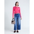 thumbnail image 2 of Free Assembly Women's and Women's Plus Polo Sweater with Long Sleeves, Lightweight, Sizes XS-4X, 2 of 5