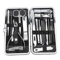 thumbnail image 1 of 19pcs Manicure Pedicure Nail Clippers Set Stainless Steel Acne Removal Tool KitBlack, 1 of 5