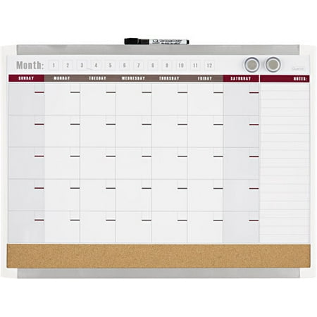 Quartet Magnetic Combination Dry Erase Calendar/cork Board, 17 X 23, White Steel Frame QRT79383 Includes one dry-erase