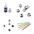 thumbnail image 1 of Lotes 10pcs 3D Nail Art Charms Studs y 5 piezas Nail Painting Dotting Pen Tools con pegamento Baoblaze Nail Art Painting Glitter Set, 1 of 7