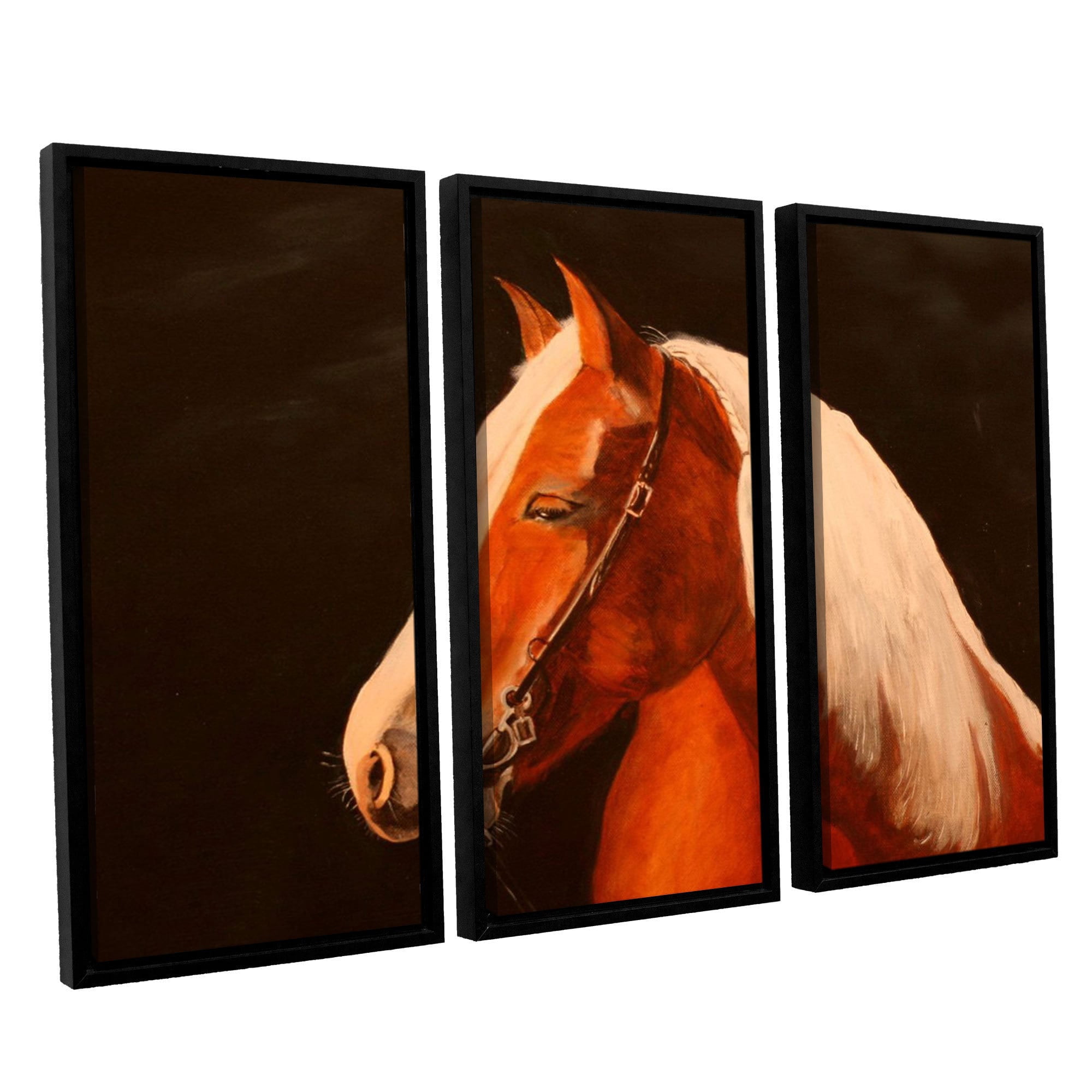 ArtWall Lindsey Janich "Horse Painted" 3-Piece Floater Framed Canvas Set