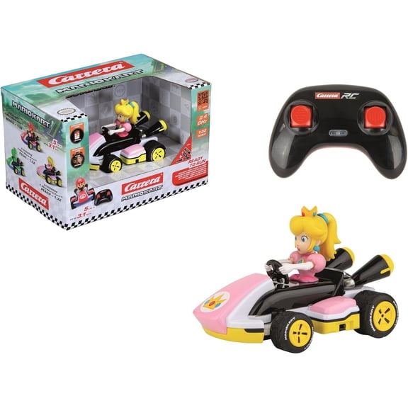 Carrera RC Nintendo Mario Kart Race Kart 1:32 Scale 2.4 GHz Mini Collectible Radio Remote Control Toy Car Vehicle - Peach