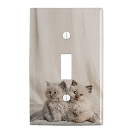 Miradoll Ragdoll Kitten Best Friends Plastic Wall Decor Toggle Light Switch Plate