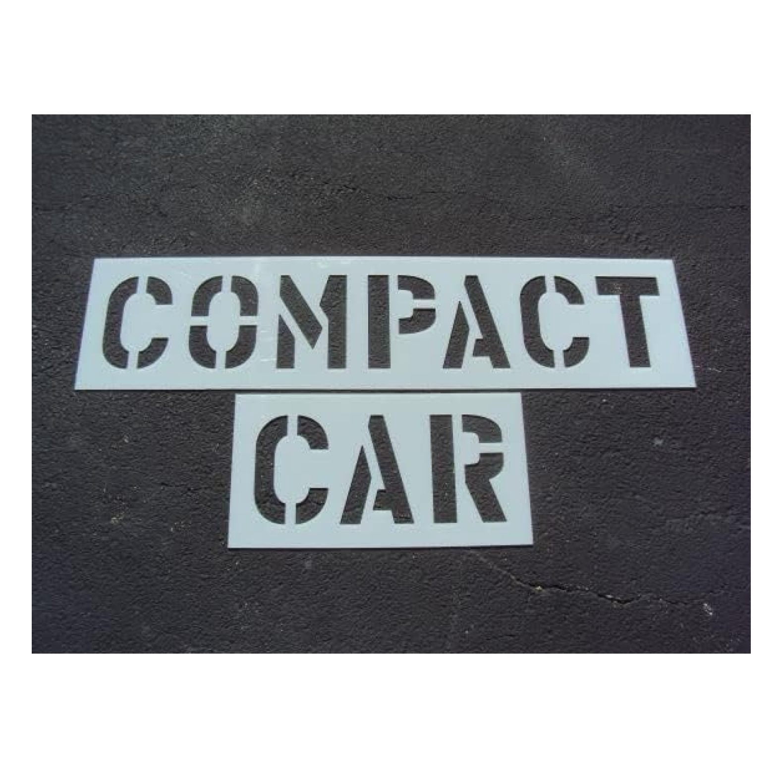 12" Compact CAR Parking Lot Stencil - Actual 12" Tall Letters x 8" Wide Letters Two Stencil Set