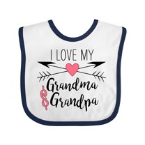 Inktastic I Love My Grandma and Grandpa Heart and Arrows Boys or Girls Baby Bib