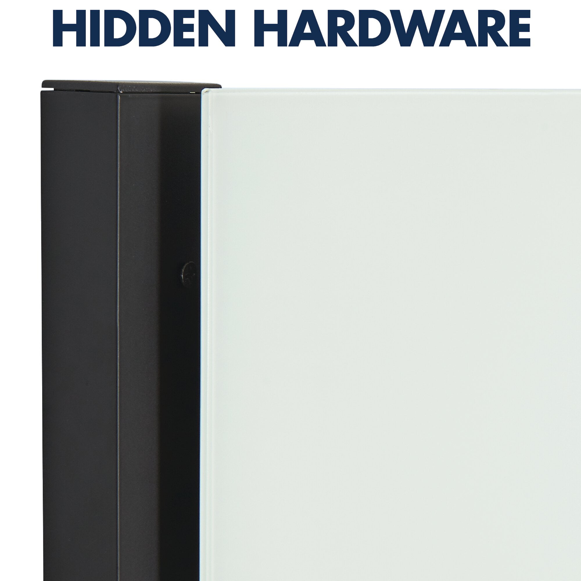 Quartet® Evoque™ Magnetic Unframed Glass Marker Whiteboard, 74" x 42", White/Black