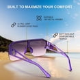 thumbnail image 3 of FEISEDY Square Flat Top Shield Sunglasses One Piece Frameless Stylish Women Men UV400 B2765, 3 of 15