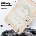 thumbnail image 4 of Case for iPad Air 13 Inch M3 2025 / M2 2024 12.9 inch (3rd/4th Gen) with Screen Protector, 360 Degree Rotating Kickstand Hand Strap Shockproof Cover with Shoulder Strap, Cream Rose Gold, 4 of 7