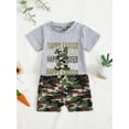 thumbnail image 5 of Toddler Baby Boys Easter Shorts Clothing Set 3 6 12 18 24 Months 2T 3T Bunny Print Short Sleeve Round Neck Tops Camouflage Elastic Waistband Pockets Shorts Outfits Sets, 5 of 9