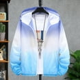 thumbnail image 3 of Mdesiwst Men Summer Sunscreen Coat Gradient Color Pockets Zipper Breathable Hooded Anti-UV Long Sleeves Loose Fishing Camping Sunscreen Jacket Men Clothes, 3 of 7