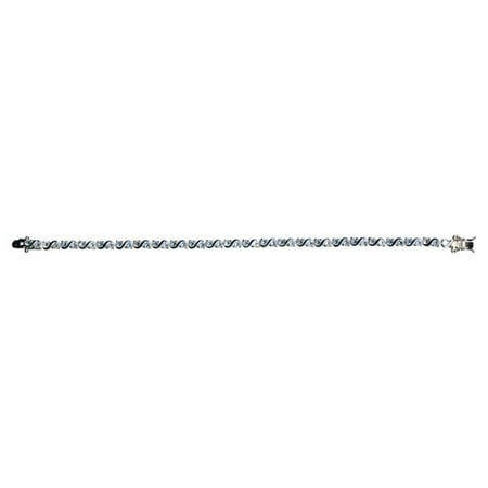 Round CZ Silver-Tone Infinity Bracelet, 7.5"