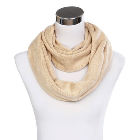 - Premium Fine Knit Solid Color Winter Infinity Loop Circle Scarf