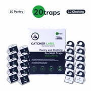 Catcher Labs Pantry & Clothing Moth Traps | Odor-Free Moth Traps with Pheromones | Non-Toxic Moth Catcher | Moth Traps for House Pantry & Closet (20-Pack)