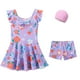thumbnail image 1 of Odeerbi 4-13 Años Traje de Baño de Tres Piezas Con Gorro de Baño Para Niñas Traje de Baño de Entrenamiento Floral de Verano Con Pantalones Cortos Ropa de Playa, 1 of 4