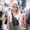 thumbnail image 2 of Washed leather womens chest bag trendy and versatile crossbody backpack casual pu soft leather small square bag, 2 of 5