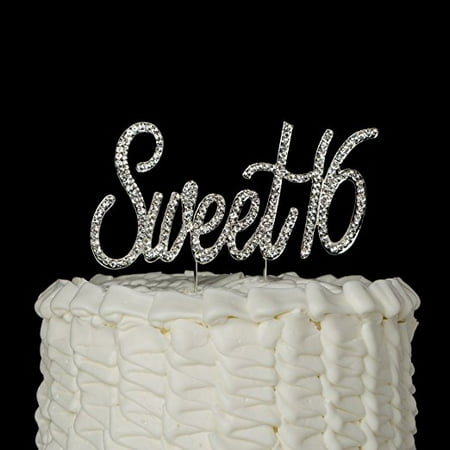 Sweet 16 Cake Topper Crystal Rhinestone 16th Birthday Decoration Party Supplies (