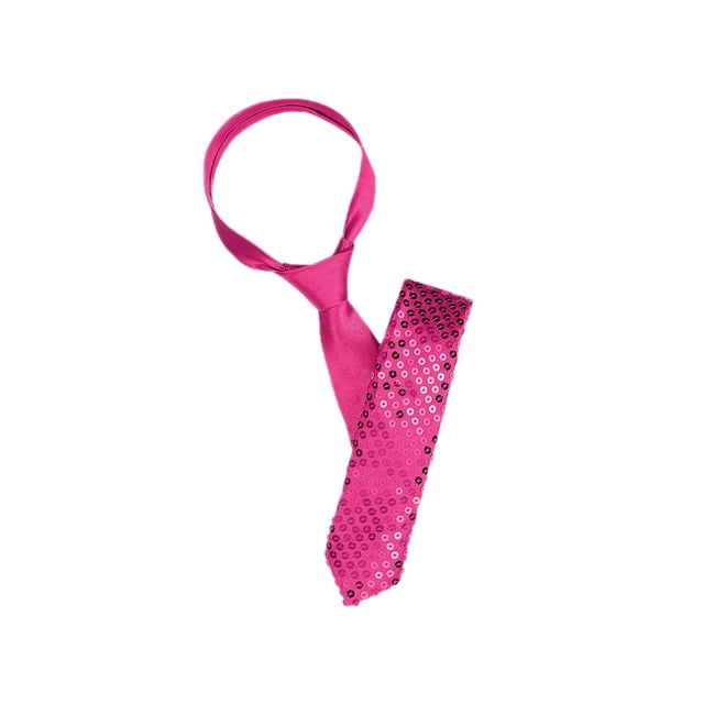 CORBATA DE LENTEJUELAS PARA HOMBRE INSPIRADA EN CHIC, CORBATA DE CUELLO AUTOCONFIGURABLE, BRILLANTE, TRAJE DE FIESTA, ROJO ROSA, TALLA ÚNICA