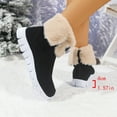 thumbnail image 3 of Fold Over Fuzzy Snow Boots for Women Suede Winter Outdoor Slip on Athletic Shoes Round Toe Warm Ankle Booties, 3 of 7