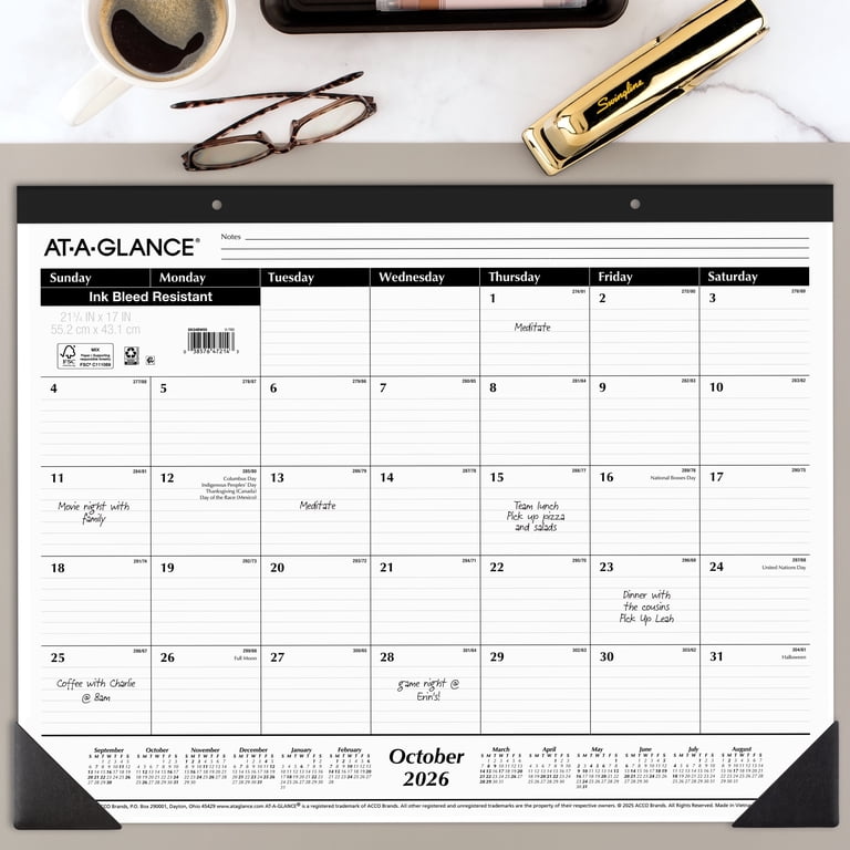 AT-A-GLANCE 2027 Monthly Desk Pad Calendar, 21.75" x 17" photo 2