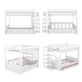 thumbnail image 5 of Wood Full Size Convertible Bunk Bed with Storage Staircase, Bedside Table, and 3 Drawers(White), 5 of 12