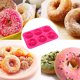 thumbnail image 3 of sweethay Molde para rosquillas de 6 cavidades, bandeja antiadherente de silicona para hornear, resistente al calor, reutilizable, para hacer Rosa roja, 3 of 6