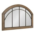 thumbnail image 3 of Kate and Laurel Haldron Traditional Wood Arch Mirror, 24" x 36", Rustic Brown, Shabby-Chic Rustic Windowpane Mirror with Decorative Metal Fretwork, 3 of 4