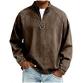 thumbnail image 1 of Hombres Zip Up Sudadera con Capucha de Pie Cuello Lavado Denim Afligido Medio Cremallera Manga Larga Casual Superior Poliéster Mezcla Chaqueta, 1 of 6