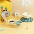 thumbnail image 3 of GadgetVLot Ceramic Cat Food Bowl Kitty Bowl Tilted Raised Cat Water Bowl Pet Supplies Slanted Elevated Cat Bowl, 3 of 12