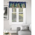 thumbnail image 2 of Navy Blue Christmas Penguins Kitchen Curtain Valances for Windows Farmhouse Short Curtains, Xmas Winter Snowflake Rod Pocket Valance Curtain for Bedroom Cafe Living Room 56"x16", 2 of 8