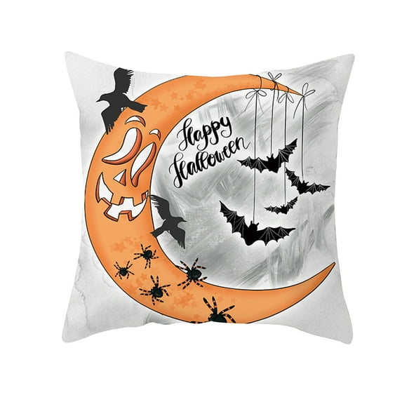 Herrnalise Home Decor Halloween Decoration Hemp Simulation Applique Pillowcase Living Room Sofa Party