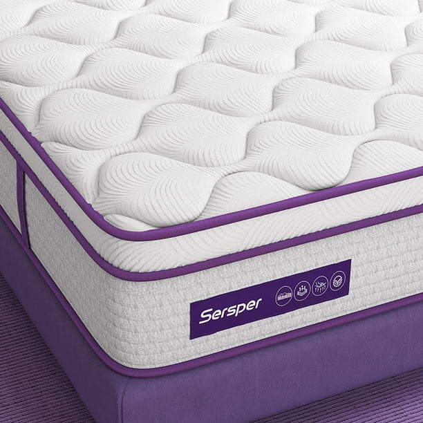 Full Size Hybrid Mattress 10 Inch, Sersper Medium Firm Mattress with ...