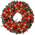 thumbnail image 4 of Christmas Poinsettia Artificial Flowers Christmas Tree Wreaths Garland Decoration 15 Pcs 5.5" Glitter Flowers Picks Decor for Xmas New Year Wedding Party Ornaments Gold, 4 of 4