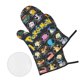 thumbnail image 2 of Juego de 4 manoplas y agarraderas para horno de Pokémon, resistentes al calor, 500 grados, extra gruesas, de algodón, largas, para cocinar, 2 of 7