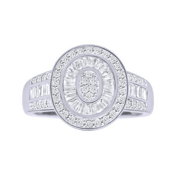 AFFY White Natural Diamond Halo Ring In 10k White Gold (1 Cttw)