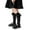 Black, variant on Bow Girls Knee High Socks Cotton School Uniform Dress Long Socks for Girls