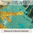thumbnail image 4 of Merry Christmas Shower Curtain Boho Green Golden Xmas Trees and Stars Farmhouse Bathroom Cloth Fabric New Year Holiday Home Shower Curtain with Hooks 72x72 Inch Waterproof Washable, 4 of 6