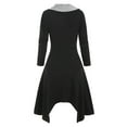 thumbnail image 2 of Patlollav Womens Long Sleeve Turndown Collar Patchwork Irregular Dress, 2 of 6
